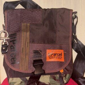 Parcel New York Camo Brown Patchwork Rugged Nylon Chain Messenger Bag